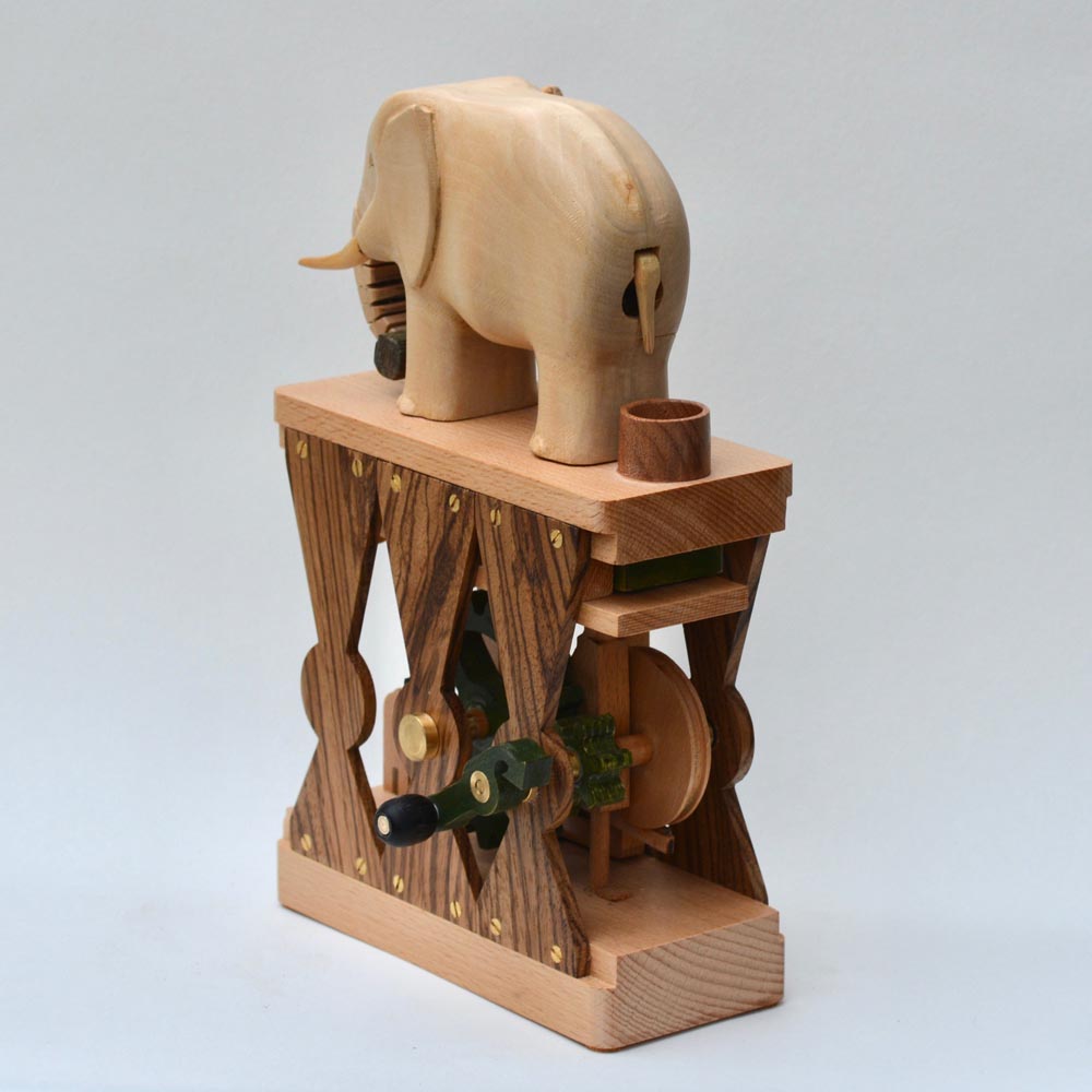 wooden automata elephant