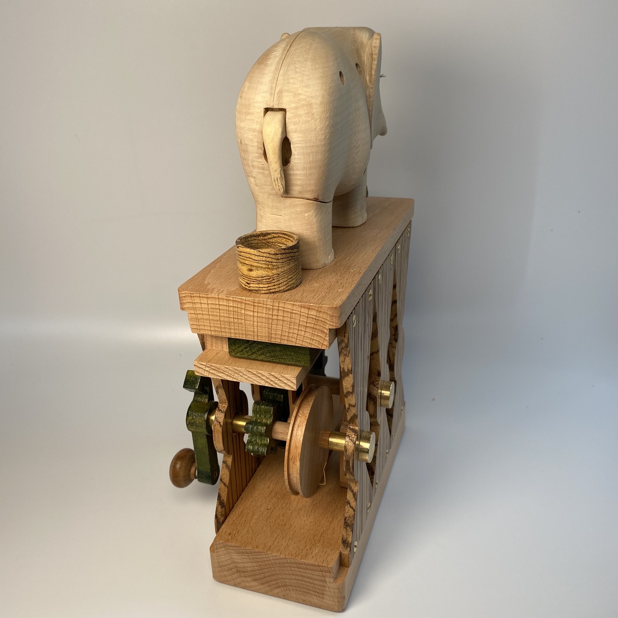 wooden automata elephant