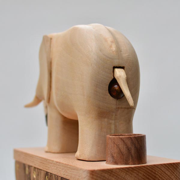 wooden automata elephant